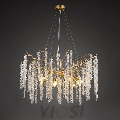 Wisteria Flower Style Crystal Chandelier For Living Room - Yiosilamp