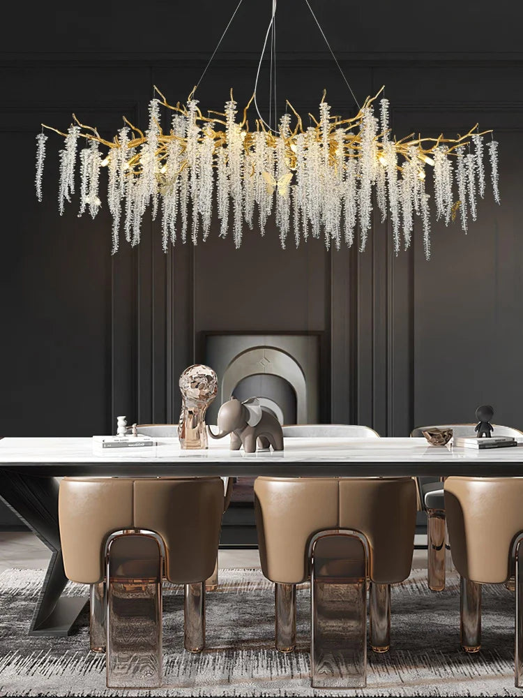 Wisteria Flower Style Crystal Chandelier For Living Room - Yiosilamp