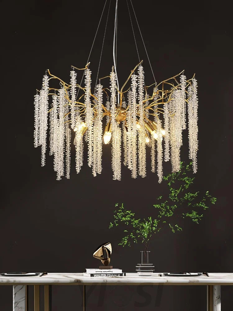 Wisteria Flower Style Crystal Chandelier For Living Room - Yiosilamp