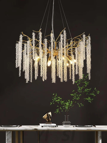 Wisteria Flower Style Crystal Chandelier For Living Room - Yiosilamp