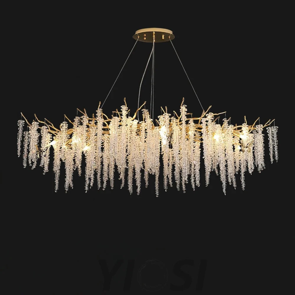 Wisteria Flower Style Crystal Chandelier For Living Room - Yiosilamp