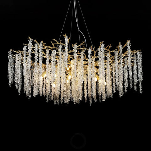 Wisteria Flower Style Crystal Chandelier For Living Room - Yiosilamp