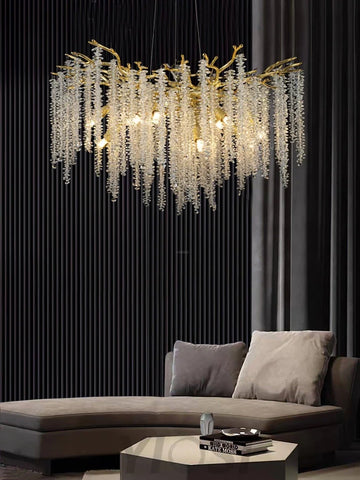 Wisteria Flower Style Crystal Chandelier For Living Room - Yiosilamp