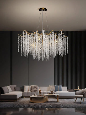 Wisteria Flower Style Crystal Chandelier For Living Room - Yiosilamp