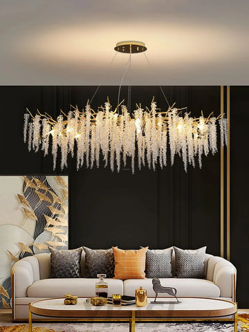 Wisteria Flower Style Crystal Chandelier For Living Room - Yiosilamp