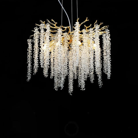 Wisteria Flower Style Crystal Chandelier For Living Room - Yiosilamp