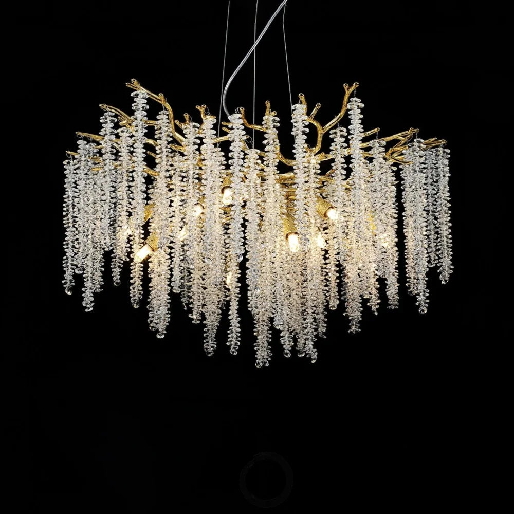 Wisteria Flower Style Crystal Chandelier For Living Room - Yiosilamp