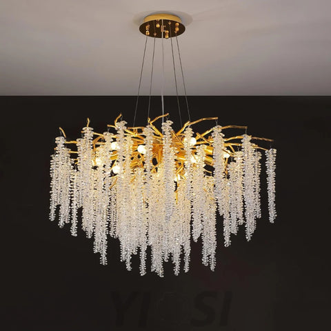 Wisteria Flower Style Crystal Chandelier For Living Room - Yiosilamp