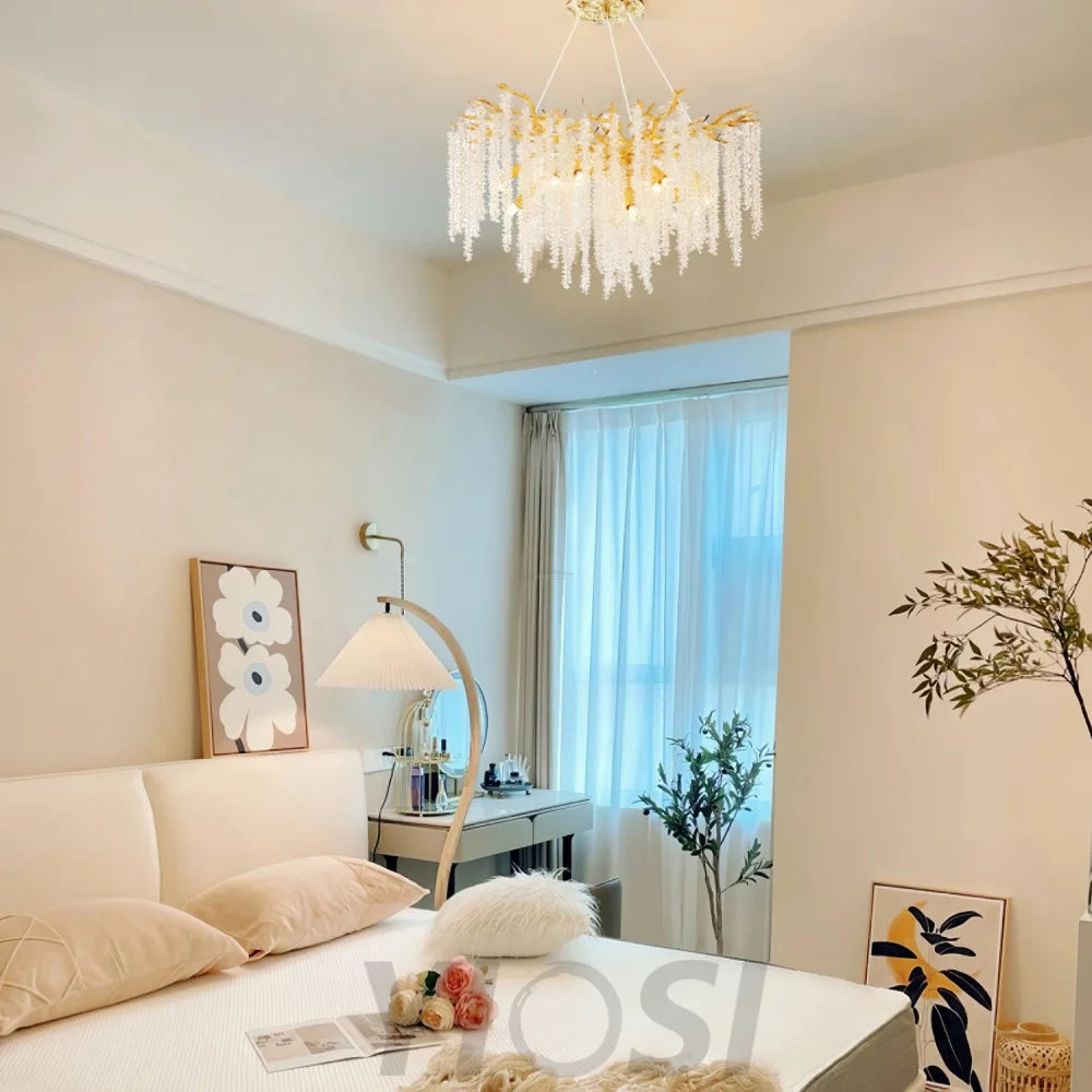 Wisteria Flower Style Crystal Chandelier For Living Room - Yiosilamp