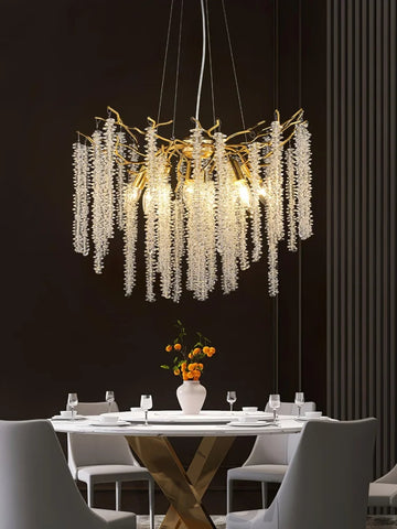 Wisteria Flower Style Crystal Chandelier For Living Room - Yiosilamp