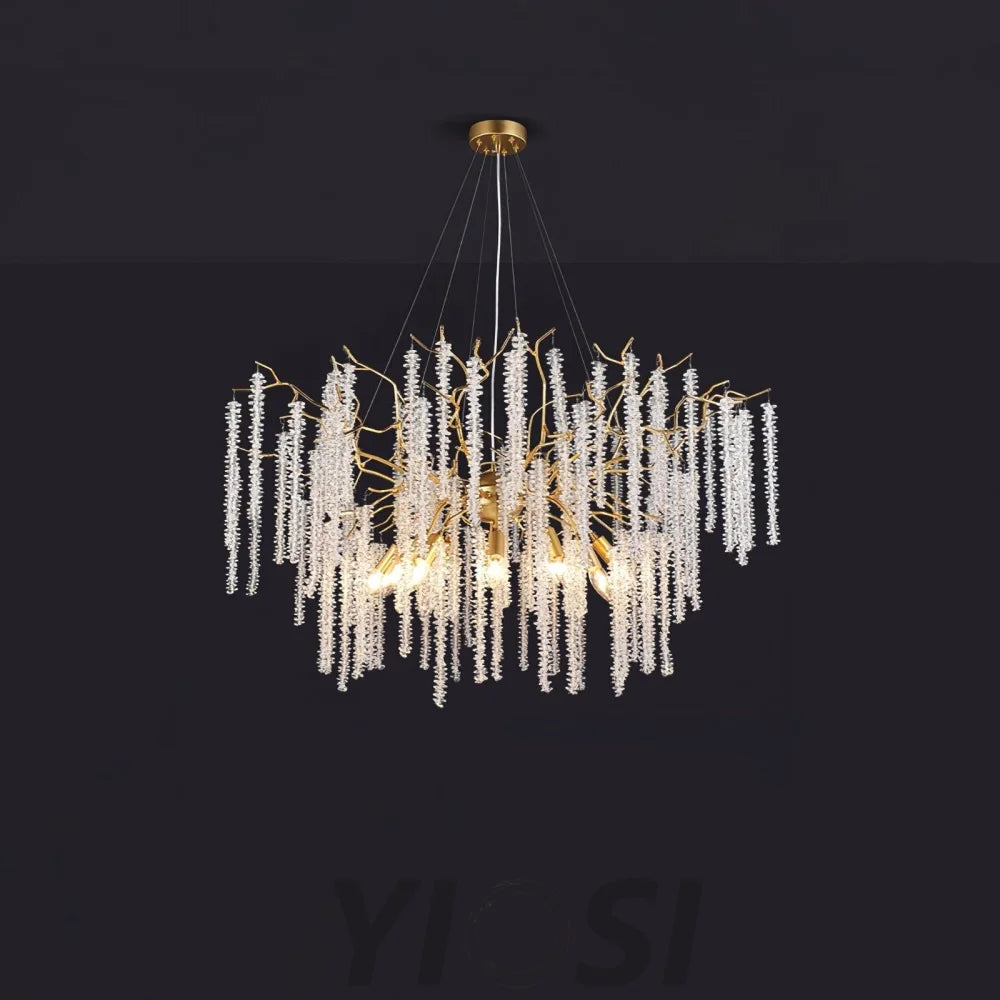 Wisteria Flower Style Crystal Chandelier For Living Room - Yiosilamp