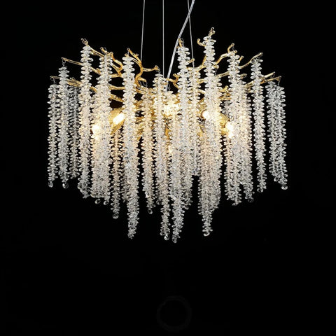 Wisteria Flower Style Crystal Chandelier For Living Room - Yiosilamp