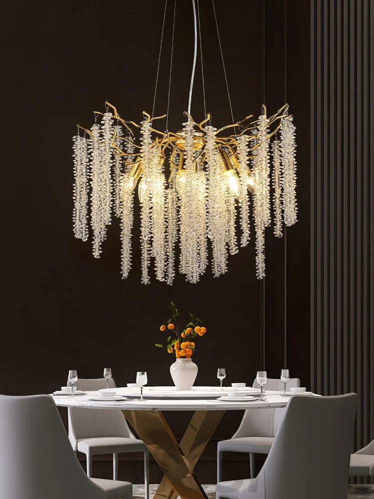 Wisteria Flower Style Crystal Chandelier For Living Room - Yiosilamp