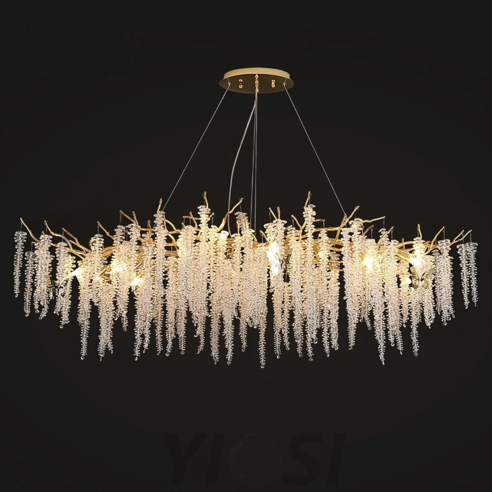 Wisteria Flower Style Crystal Chandelier For Living Room - Yiosilamp