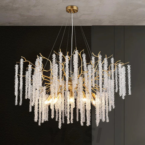 Wisteria Flower Style Crystal Chandelier For Living Room - Yiosilamp