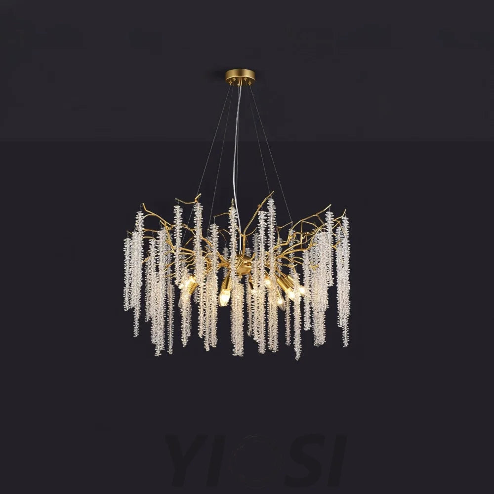 Wisteria Flower Style Crystal Chandelier For Living Room - Yiosilamp