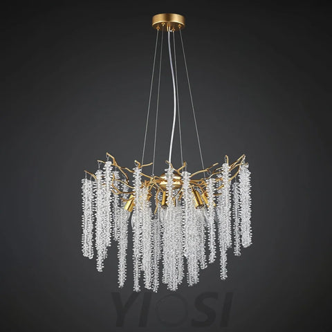 Wisteria Flower Style Crystal Chandelier For Living Room - Yiosilamp