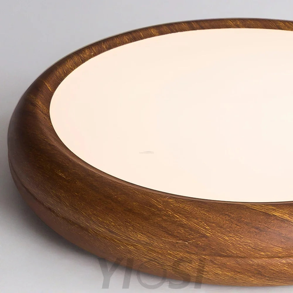 Wood Grain Round Type Ceiling Lamp - Flush Mounts, Wood-1-Yiosilamp