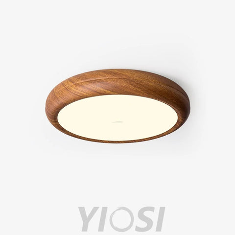 Wood Grain Round Type Ceiling Lamp - Flush Mounts, Wood-1-Yiosilamp