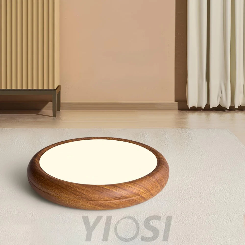 Wood Grain Round Type Ceiling Lamp - Flush Mounts, Wood-1-Yiosilamp