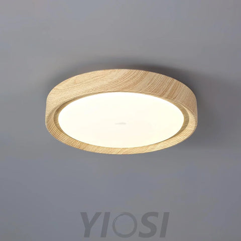 Wood Grain Round Type Ceiling Lamp - Flush Mounts, Wood-1-Yiosilamp