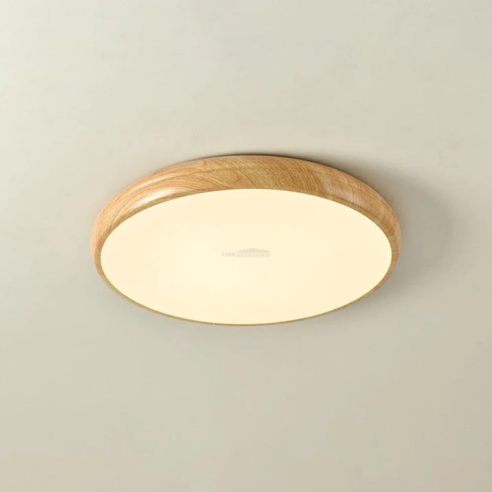 Wood Grain Round Type Ceiling Lamp - Flush Mounts, Wood-1-Yiosilamp