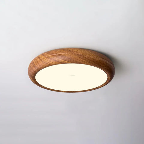 Wood Grain Round Type Ceiling Lamp - Flush Mounts, Wood-1-Yiosilamp