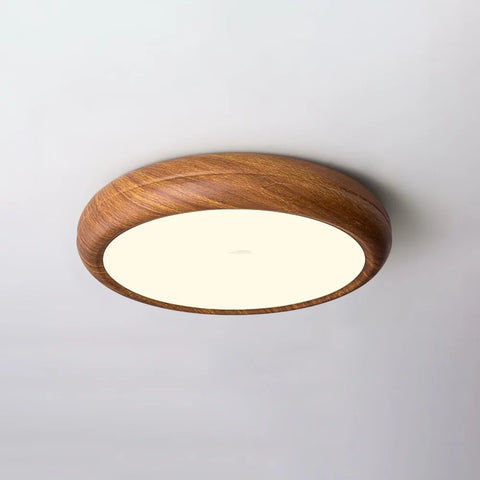 Wood Grain Round Type Ceiling Lamp - Flush Mounts, Wood-1-Yiosilamp