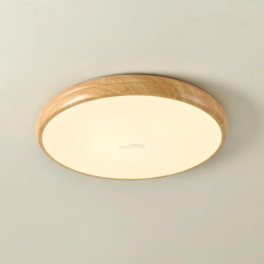 Wood Grain Round Type Ceiling Lamp - Flush Mounts, Wood-1-Yiosilamp