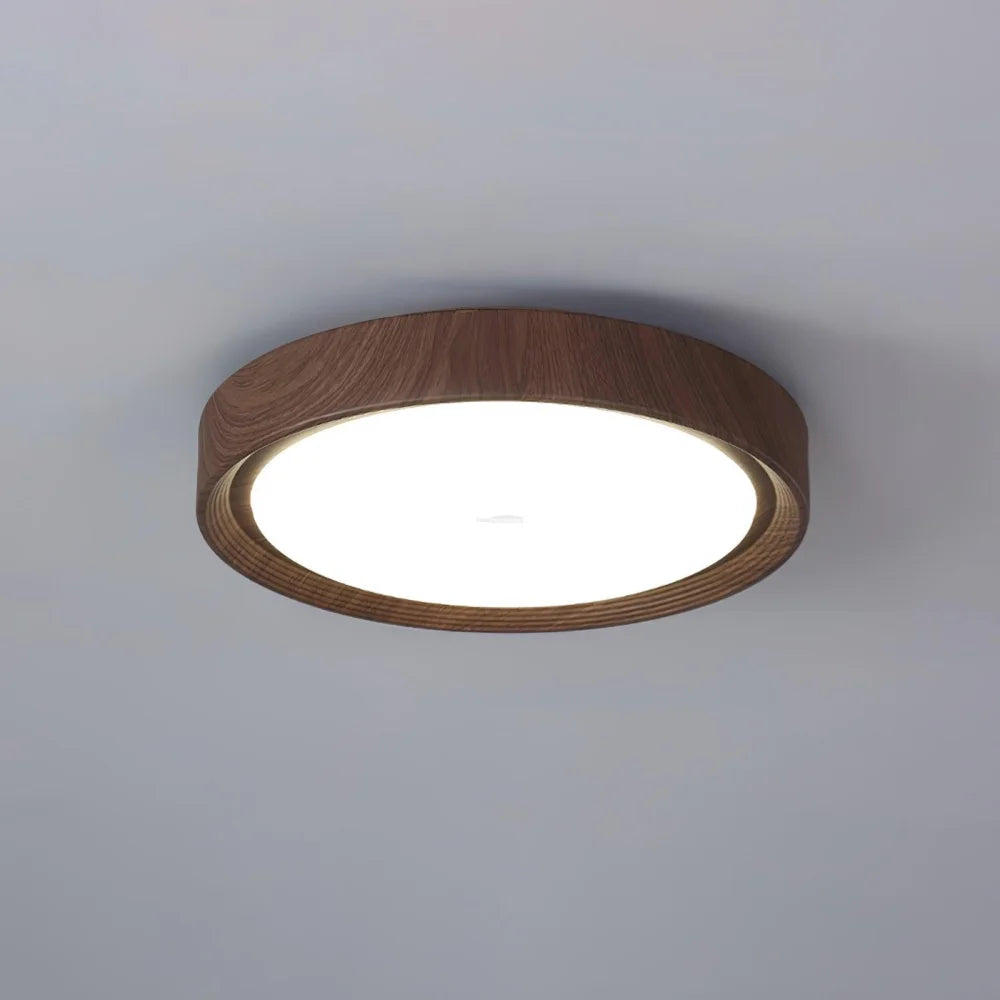 Wood Grain Round Type Ceiling Lamp - Flush Mounts, Wood-1-Yiosilamp