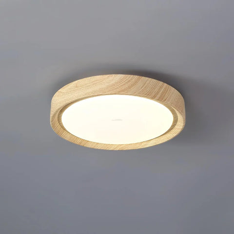 Wood Grain Round Type Ceiling Lamp - Flush Mounts, Wood-1-Yiosilamp