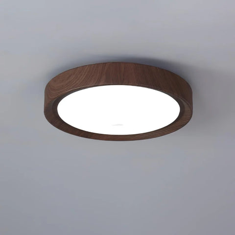 Wood Grain Round Type Ceiling Lamp - Flush Mounts, Wood-1-Yiosilamp