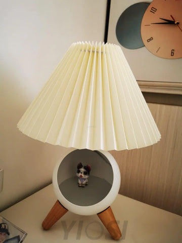 Wood Small Table Lamp ∅ 10.2″ - Wood-1-Yiosilamp