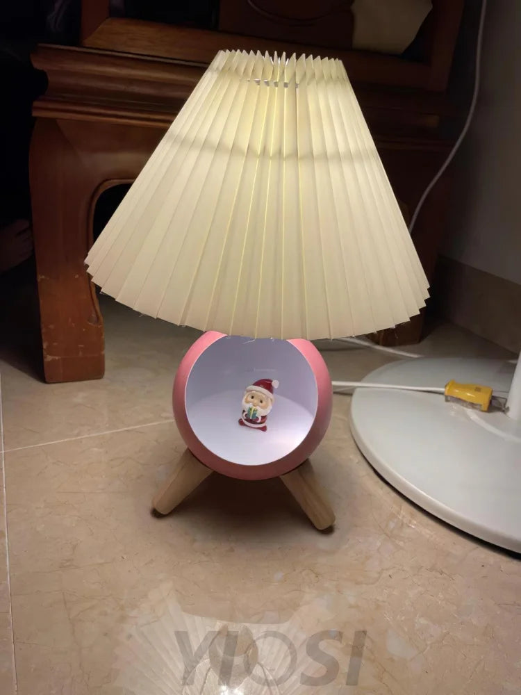 Wood Small Table Lamp ∅ 10.2″ - Wood-1-Yiosilamp