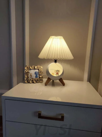 Wood Small Table Lamp ∅ 10.2″ - Wood-1-Yiosilamp