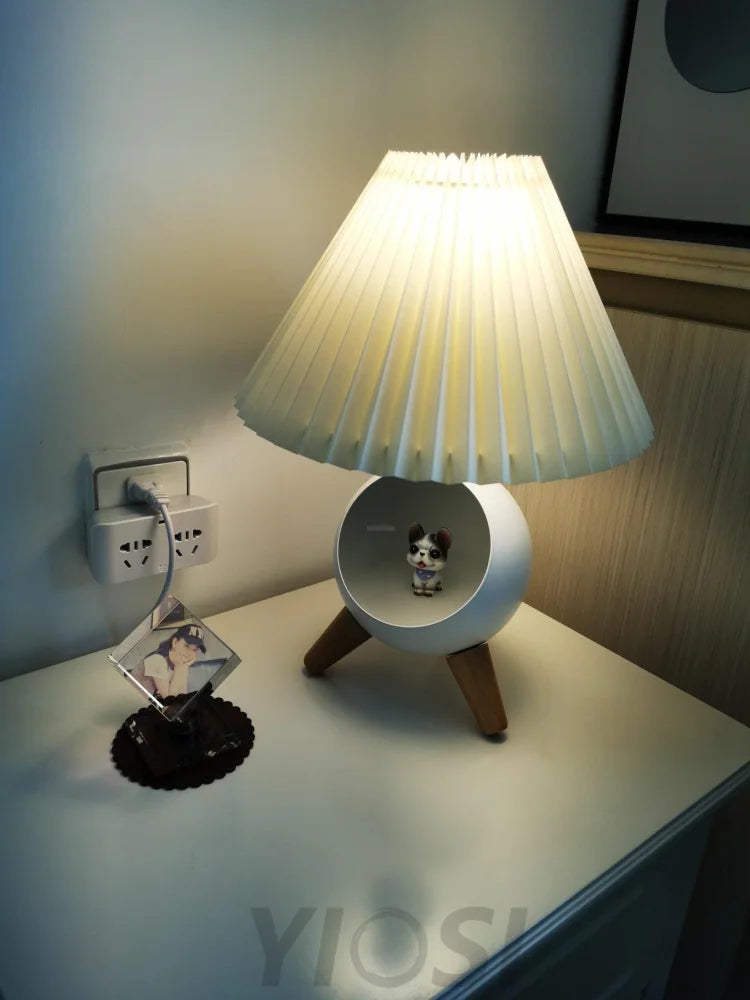 Wood Small Table Lamp ∅ 10.2″ - Wood-1-Yiosilamp