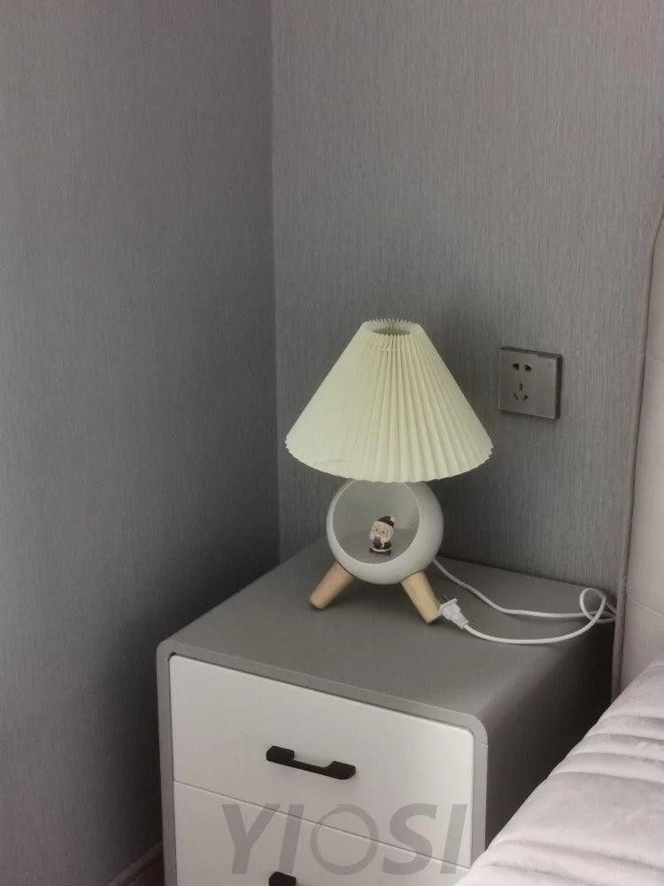 Wood Small Table Lamp ∅ 10.2″ - Wood-1-Yiosilamp