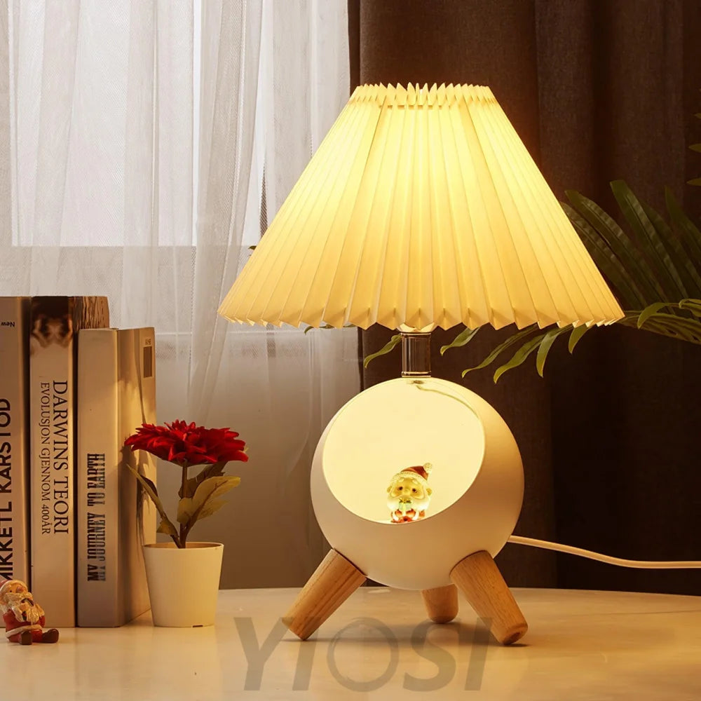 Wood Small Table Lamp ∅ 10.2″ - Wood-1-Yiosilamp