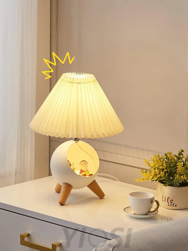 Wood Small Table Lamp ∅ 10.2″ - Wood-1-Yiosilamp