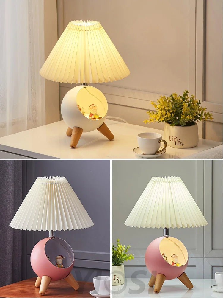 Wood Small Table Lamp ∅ 10.2″ - Wood-1-Yiosilamp