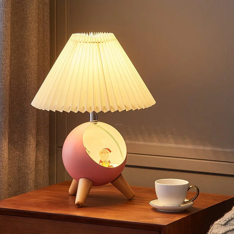 Wood Small Table Lamp ∅ 10.2″ - Wood-1-Yiosilamp