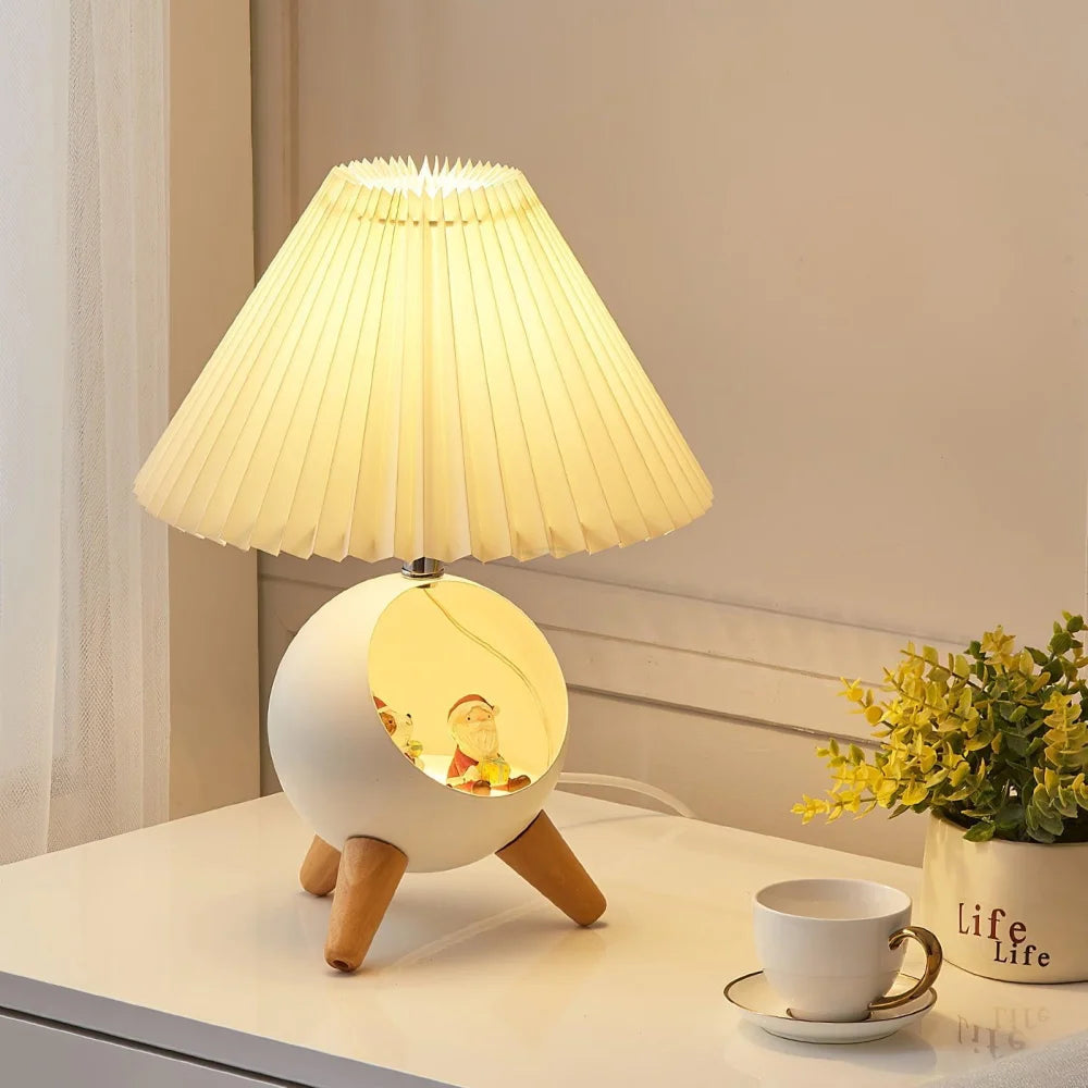 Wood Small Table Lamp ∅ 10.2″ - Wood-1-Yiosilamp