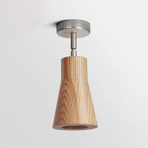 Wood Track Ceiling Lamp with 1/3/4 heads - Semi Flush Mounts, Wood-1-Yiosilamp