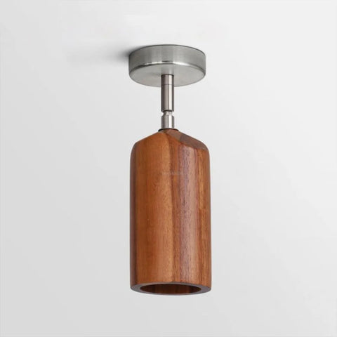 Wood Track Ceiling Lamp with 1/3/4 heads - Semi Flush Mounts, Wood-1-Yiosilamp