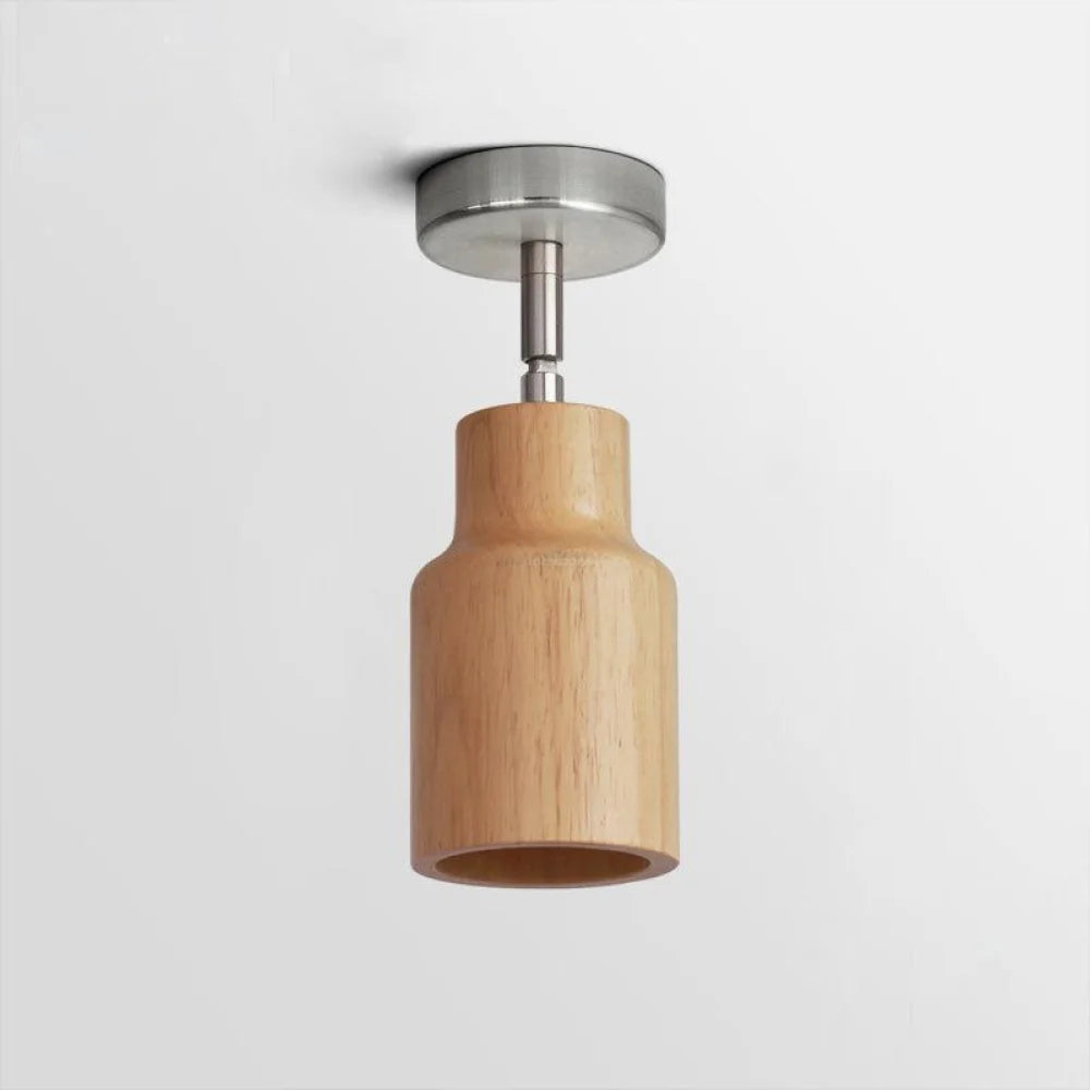 Wood Track Ceiling Lamp with 1/3/4 heads - Semi Flush Mounts, Wood-1-Yiosilamp