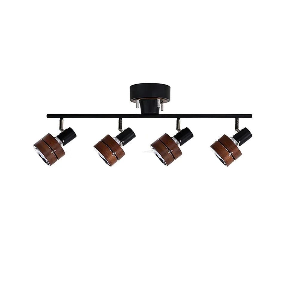 Wooden Adjustable Spot Ceiling Lamp L 31.5″ - Oak & White, Semi Flush Mounts, Walnut & Black, Wood-1-Yiosilamp