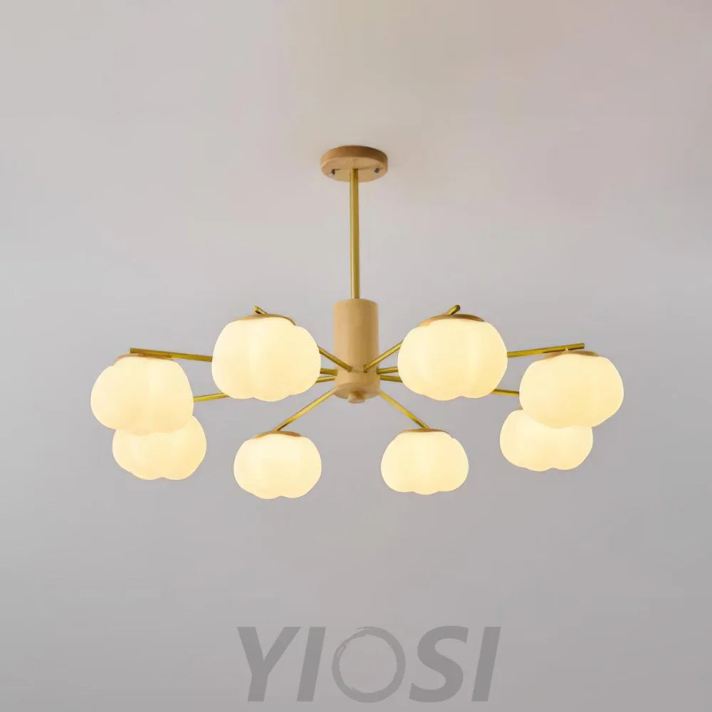 Wooden Cotton Balls Chandelier with 5/8 lamps - Zahara-1-Yiosilamp