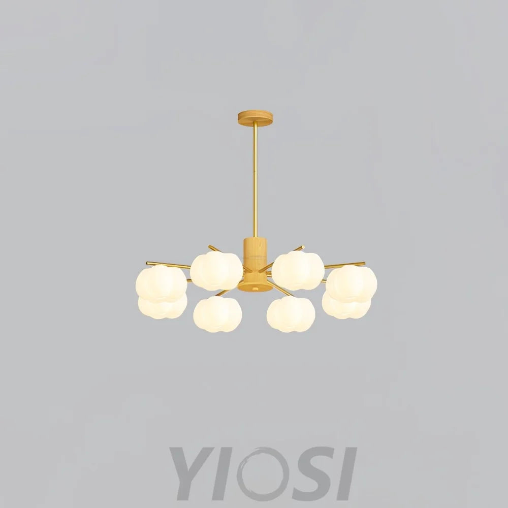 Wooden Cotton Balls Chandelier with 5/8 lamps - Zahara-1-Yiosilamp