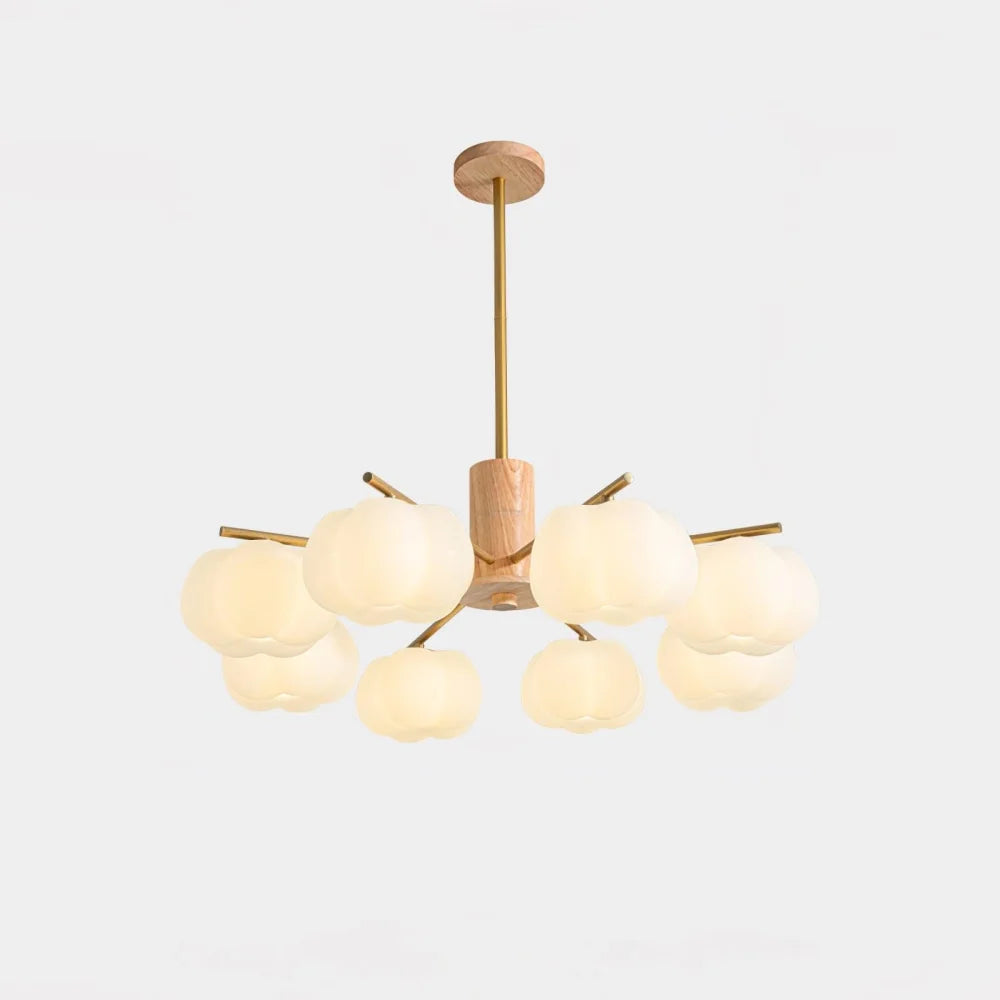 Wooden Cotton Balls Chandelier with 5/8 lamps - Zahara-1-Yiosilamp