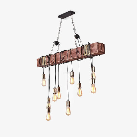 Wooden Hanging Multi Chandelier - Hemp Rope-1-Yiosilamp